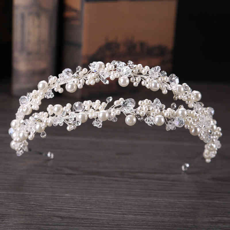 Wedding Hair Jewelry Accessories 2017 Bridal Headdress Double Row Handmade Headbuckle Princess Dress Crown