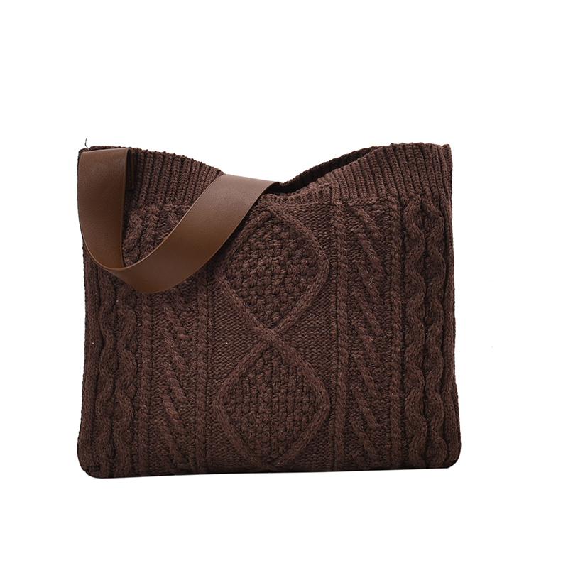 Women's bag autumn and winter shopping bag large capacity portable single shoulder woven retro cashmere knitting ba, Black
Women's bag autumn and winter shopping bag large capacity portable single shoulder woven retro cashmere knitting ba, Black