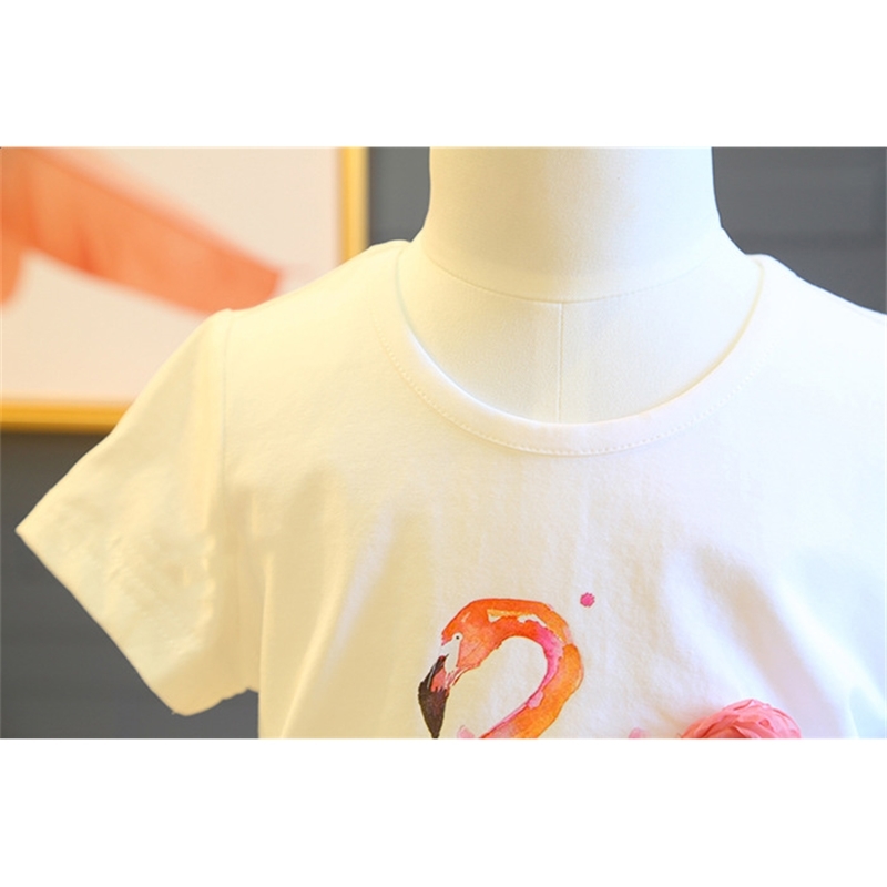 Summer Girls' Clothing Sets Elegant Princess Girl Animal T-Shirt +Gauze Dress 2PCS Suit Kids Clothes Set Children 210625
