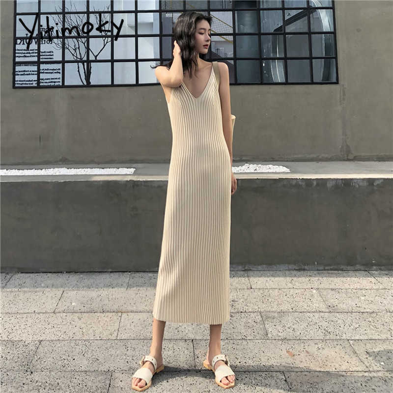 Yitimoky Ribbed Knitted Dresses for Women Summer 2021 V-neck Black Party Casual Harajuku Slim Beige Pullovers Vintage Midi Dress Y0603
Yitimoky Ribbed Knitted Dresses for Women Summer 2021 V-neck Black Party Casual Harajuku Slim Beige Pullovers Vintage Midi Dress Y0603