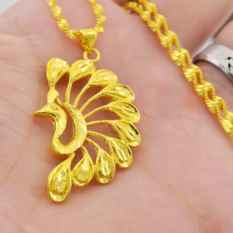 Pendant Necklaces Peacock Necklace Yellow Gold Filled Beautiful Women's Neck Chain Jewelry Gift
Pendant Necklaces Peacock Necklace Yellow Gold Filled Beautiful Women's Neck Chain Jewelry Gift