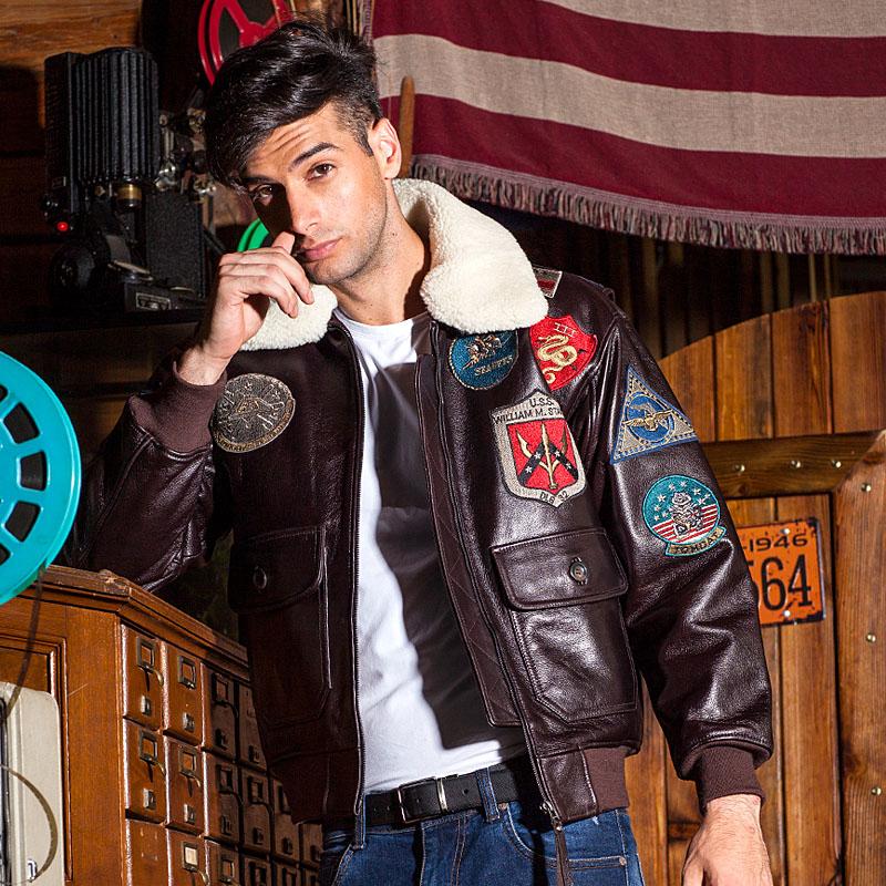Men' Leather & Faux 2021 Dark Brown TOP GUN Genuine Jacket Men Military Style Europe Size XXL Real Natural Thick Cowhide Winter Warm Coat, Style 1
Men' Leather & Faux 2021 Dark Brown TOP GUN Genuine Jacket Men Military Style Europe Size XXL Real Natural Thick Cowhide Winter Warm Coat, Style 1