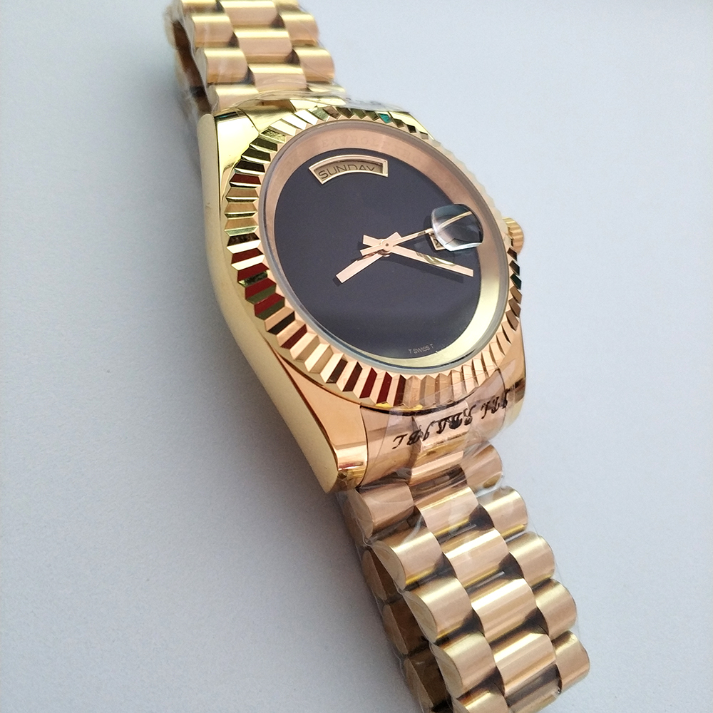 Top quality automatic mens watches mechanical movement auto date watch stainless steel president strap sapphire glass wristwatch 50m waterproof montre de luxe, Silver black
Top quality automatic mens watches mechanical movement auto date watch stainless steel president strap sapphire glass wristwatch 50m waterproof montre de luxe, Silver black