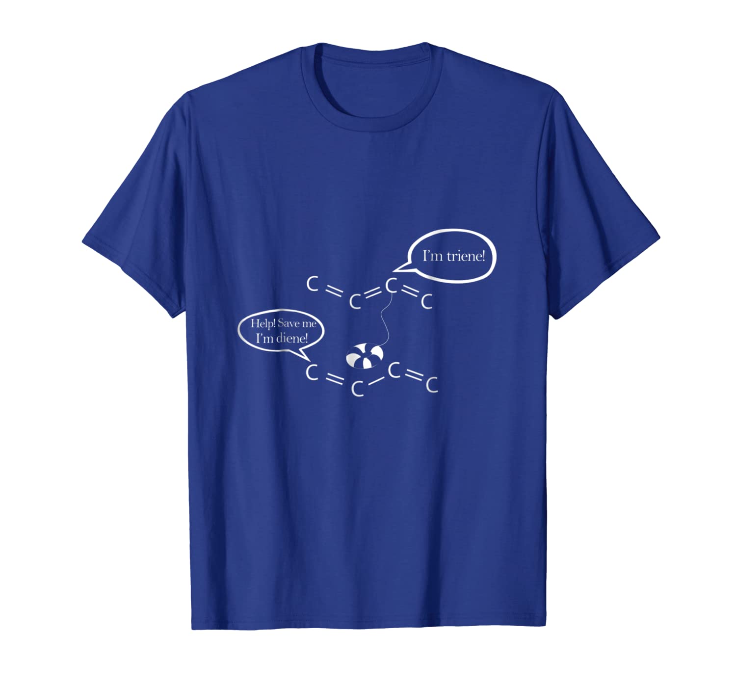 funny organic chemistry shirt-diene and triene, White;black