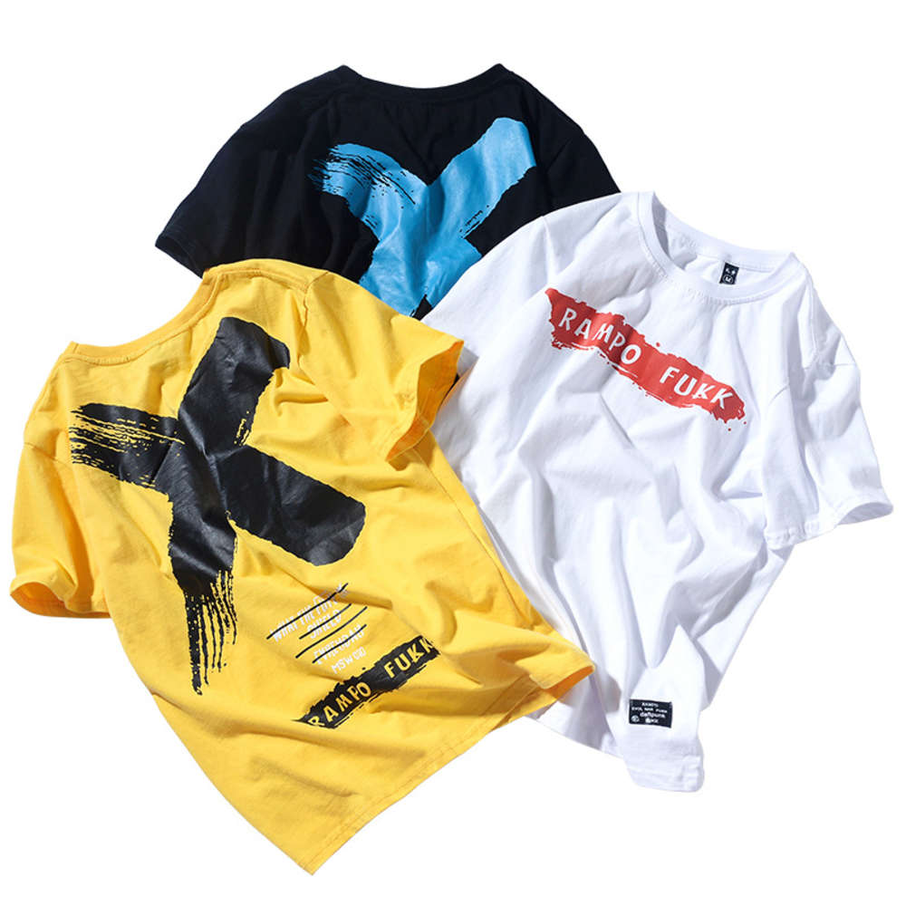 Guochao brand hip hop summer new short sleeve T-shirt for boys and girls, White;black
Guochao brand hip hop summer new short sleeve T-shirt for boys and girls, White;black