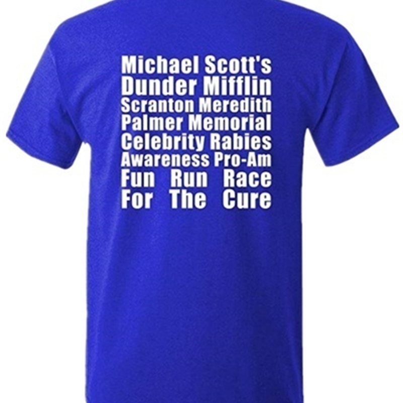 HAHAYULE-JBH Michael Scott Fun Run T-Shirt Unisex The Office TV Show Funny Tee Dunder Mifflin Shirt 210306