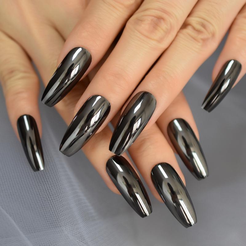 False Nails 2021 Reflective Mirror Punk Design Silver Gray Metal Plating Acrylic Nail Tips Metallic Ballerina Coffin Fake, Red;gold
False Nails 2021 Reflective Mirror Punk Design Silver Gray Metal Plating Acrylic Nail Tips Metallic Ballerina Coffin Fake, Red;gold