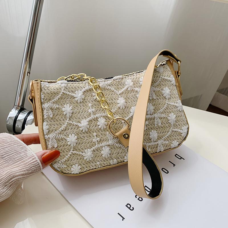 Evening Bags 2021 Summer Fashion Straw Woven Women's Bag Underarm Lace One Shoulder Crossbody, Khaki 
Evening Bags 2021 Summer Fashion Straw Woven Women's Bag Underarm Lace One Shoulder Crossbody, Khaki