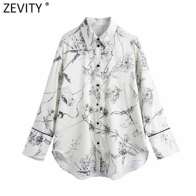 Zevity Women Fashion Ink Flower Print Casual Loose Smock Blouse Office Lady Turn Down Collar Shirts Chic Blusas Tops LS7618 210603, As pic ls7618bb
Zevity Women Fashion Ink Flower Print Casual Loose Smock Blouse Office Lady Turn Down Collar Shirts Chic Blusas Tops LS7618 210603, As pic ls7618bb