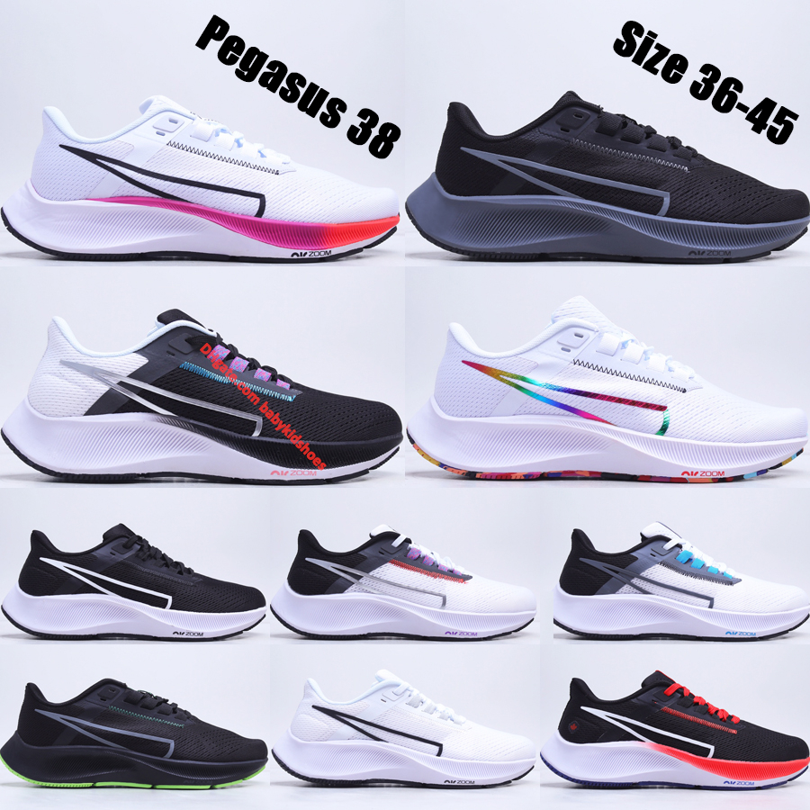 High Quality Pegasus 38 Marathon Running Shoes 38S White Multi-Color Black Volt Smoke Grey Rainbow Mens Womens Outdoor Tennis Sneakers от DHgate WW