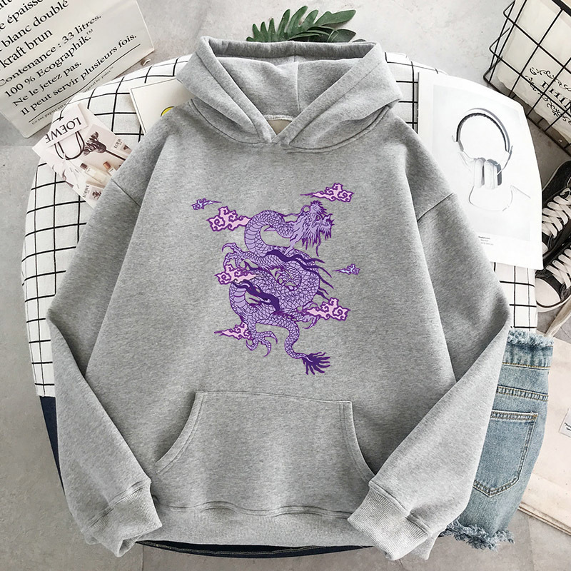 Dragon unisex Women and men sweatshirt hoodie Cute Hip hop Ullzang Harajuku Korean Funny tee print punk top vintage dropshipping LJ201103
