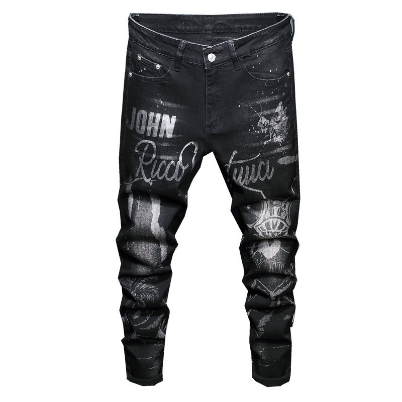 2021 New Men's Male Trousers Original Design American Small Straight Stretch Jeans Letter Print Black Slim Trendy Denim Pants 3003 V0h1
2021 New Men's Male Trousers Original Design American Small Straight Stretch Jeans Letter Print Black Slim Trendy Denim Pants 3003 V0h1