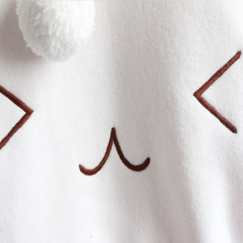 Hoodie Women Cute Bunny Streetwear Long Sleeve Hoodie Lovely Female Rabbit Hoody Sweatshirts Loose Size Lovely LJ201103