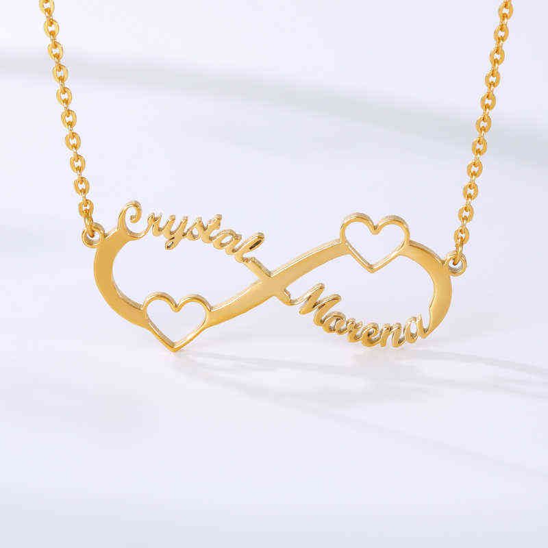 Stainless Steel Custom Name Necklace Personalized Rose Gold Silver Infinity Pendant Friendship Necklace Jewelry Friend Gift 211123