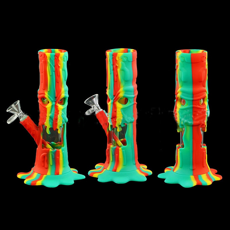 Hookahs 8.8inches tall silicone bong Halloween cigarette set with lamp Luminous water pipe
Hookahs 8.8inches tall silicone bong Halloween cigarette set with lamp Luminous water pipe