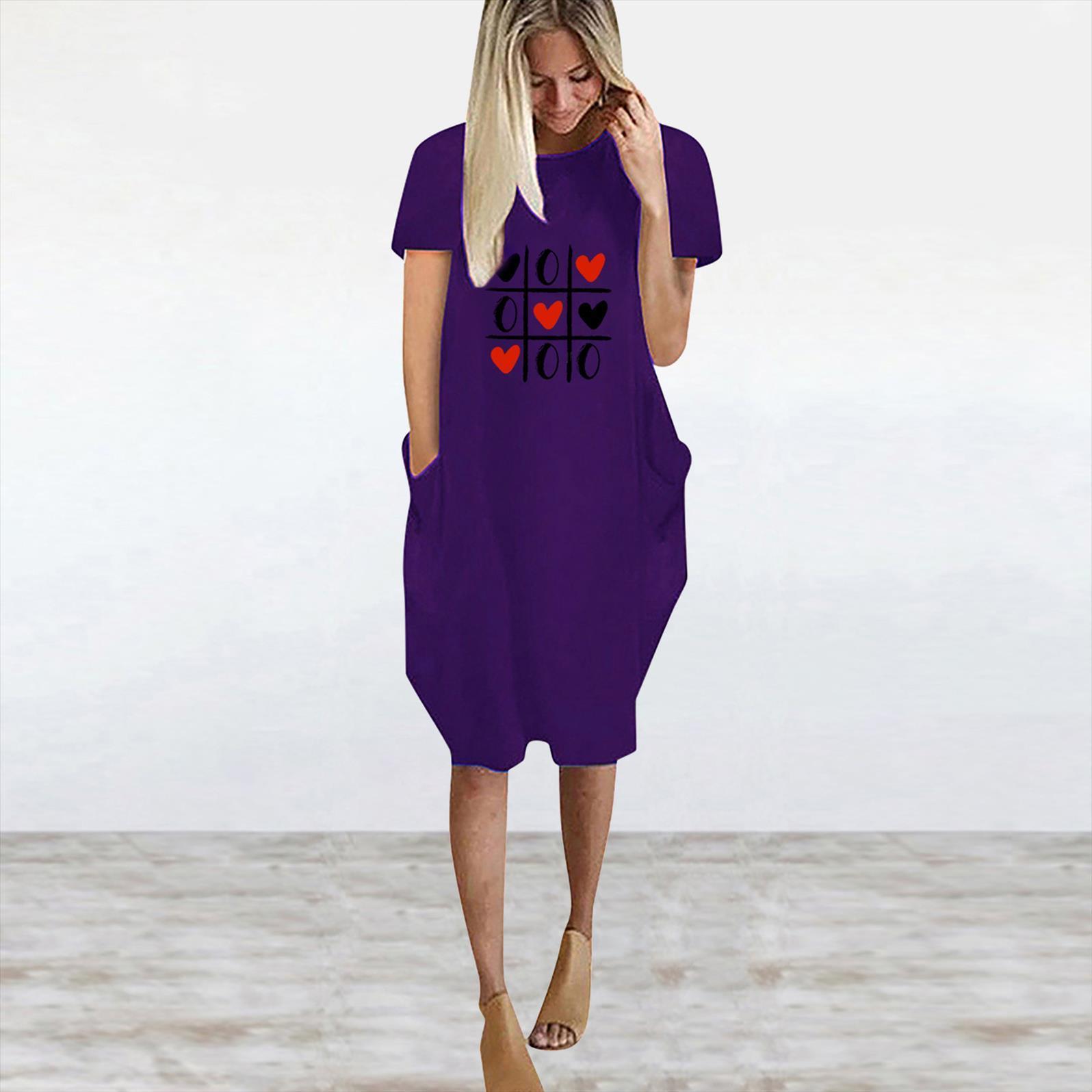 valentines day love print womens dress short sleeve casual loose pocket round neck, Black;gray
valentines day love print womens dress short sleeve casual loose pocket round neck, Black;gray