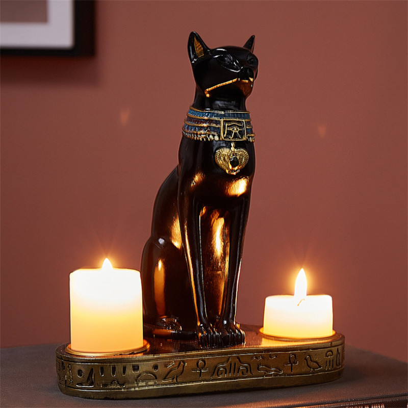 Egyptian Cat Candlestick Resin Candle Holder Figurine Vintage Cat Goddess Bastet Statue Home Office Decoration Wedding Gift
Egyptian Cat Candlestick Resin Candle Holder Figurine Vintage Cat Goddess Bastet Statue Home Office Decoration Wedding Gift