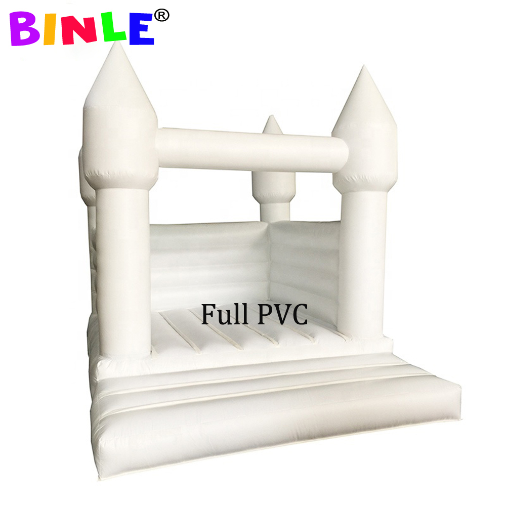 Stylish white jumper Inflatable Wedding Bouncy Castle Bounce House Tent With Air Blower 13x13ft All PVC For Commercial rental