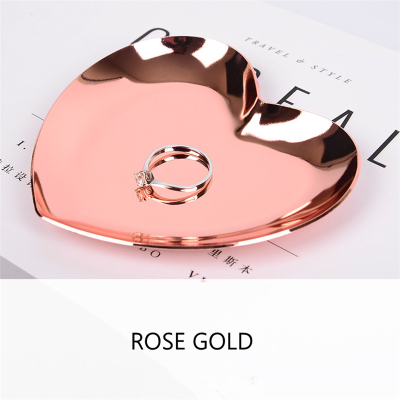 Jewelry Tray Display Tray Heart Shape Wed Plate Colored Metal Plates Storage