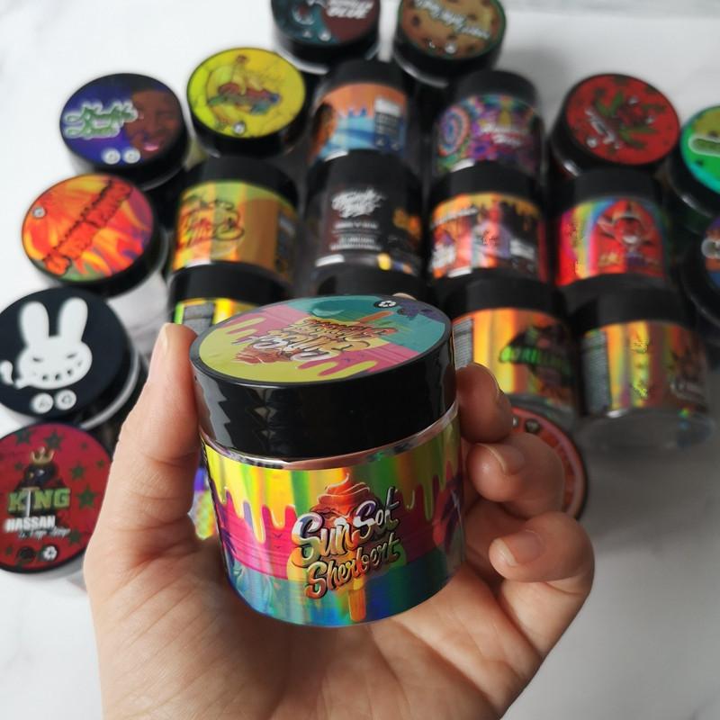 Mixed kinds Hologram Sticker 3.5 gram 60ml Thin Mint plastic jar for dry herb flowers Container
Mixed kinds Hologram Sticker 3.5 gram 60ml Thin Mint plastic jar for dry herb flowers Container