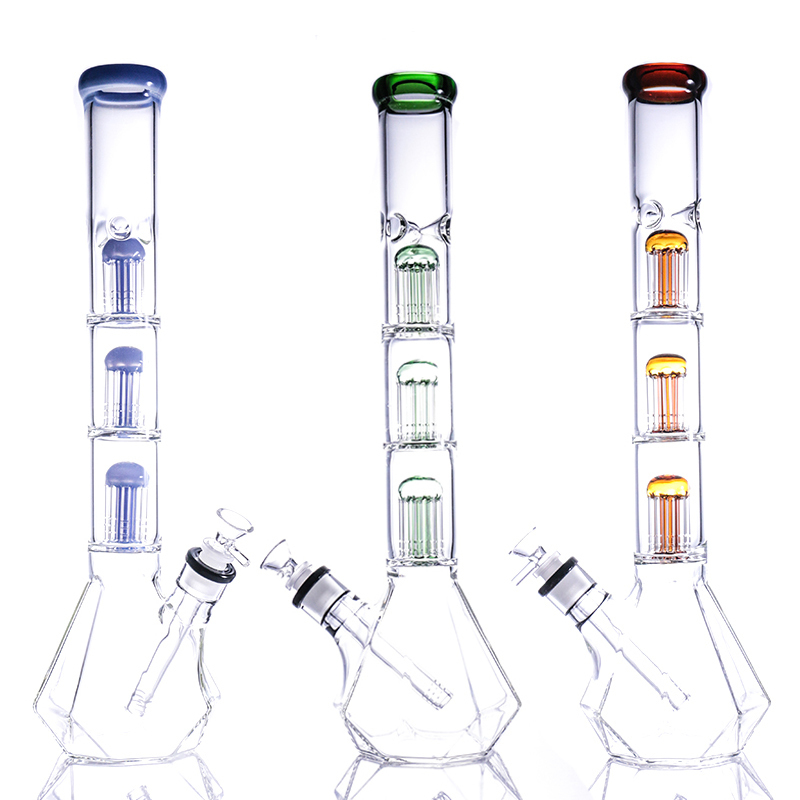 18inch Diamond Bottom Glass Bong 5mm thick Hookah Water Pipes Smoking Pipes Triple Tree perc With Bowl
18inch Diamond Bottom Glass Bong 5mm thick Hookah Water Pipes Smoking Pipes Triple Tree perc With Bowl