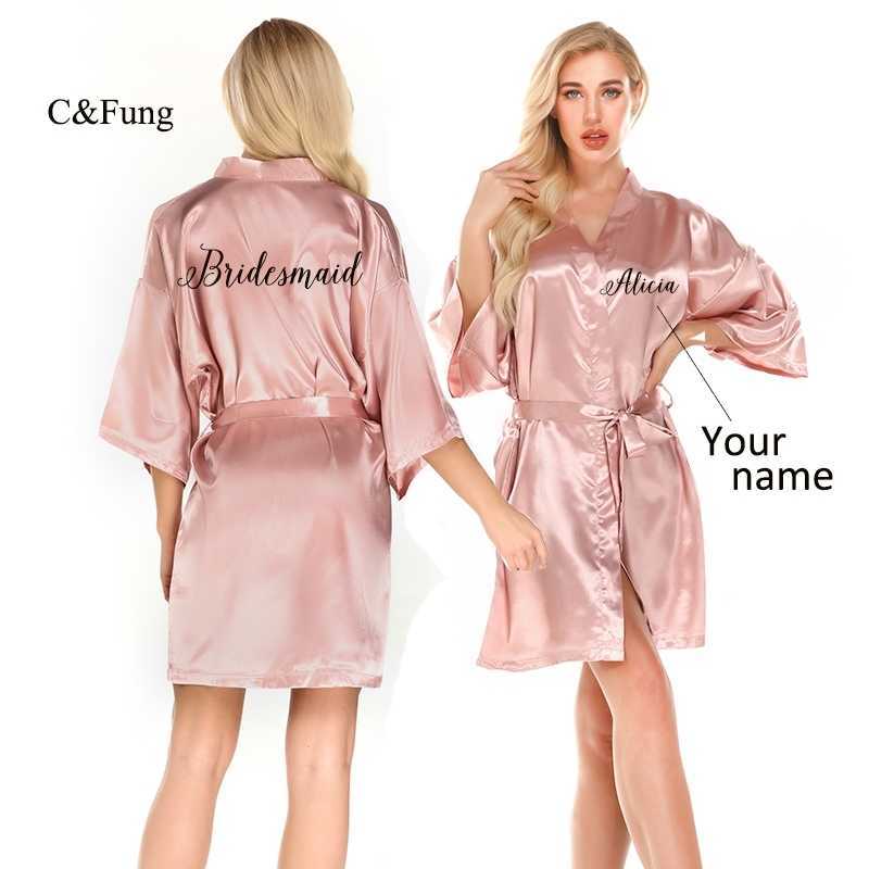 Personalized name bride robe rose gold pink kimono satin dressing women bridal wedding robes bridesmaid team bride gift robes Y200425, Team bride no
Personalized name bride robe rose gold pink kimono satin dressing women bridal wedding robes bridesmaid team bride gift robes Y200425, Team bride no