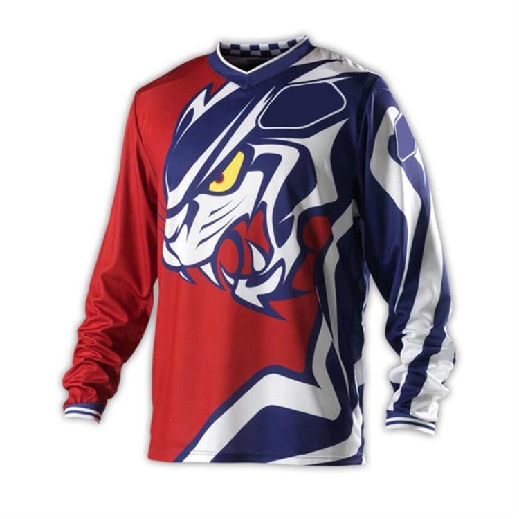 Summer motorcycle downhill Men's long-sleeved quick-drying T-shirt Mountain bike riding suit Racing off-road shirt plus size can be customized