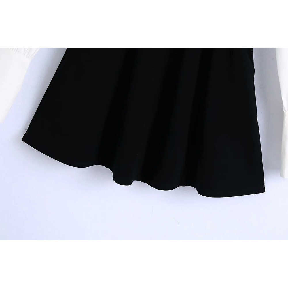 Women ShirtDress 2 piece set Short Mini Dress Elegant Vintage Chic Lady Fashion Woman Dresses 210709