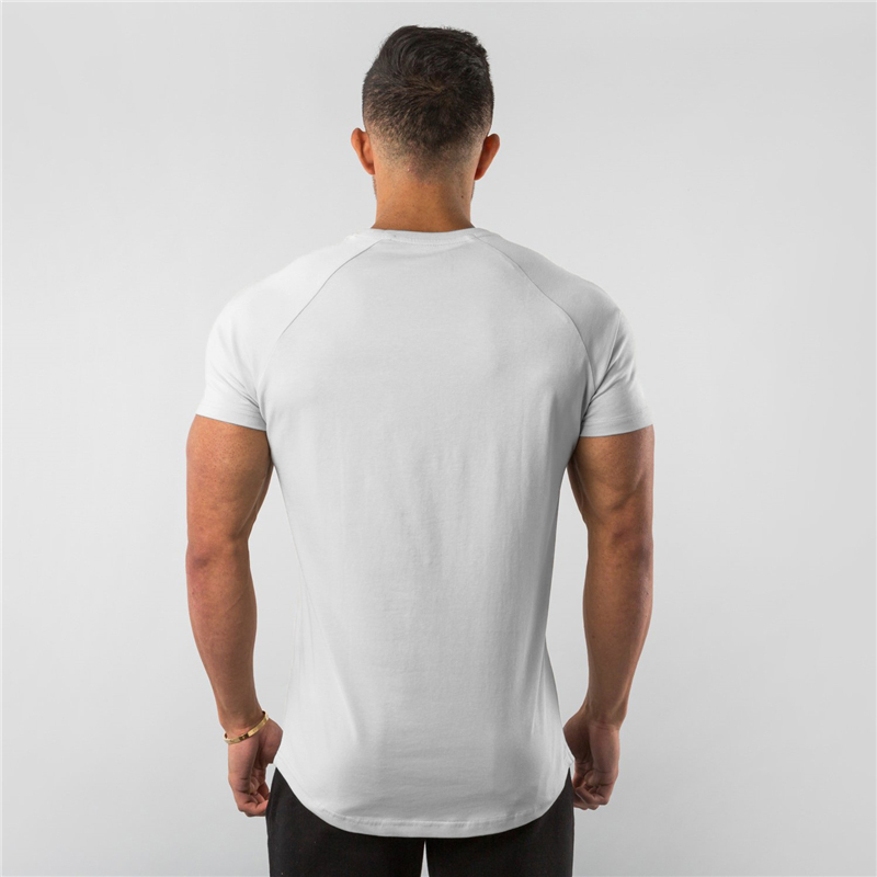 New Summer Sportswear Mens O-neck T Shirts Fashion Men's Tops Cotton Fitness T-shirt Gym Short Sleeve Bodybuilding Tshirt 210225