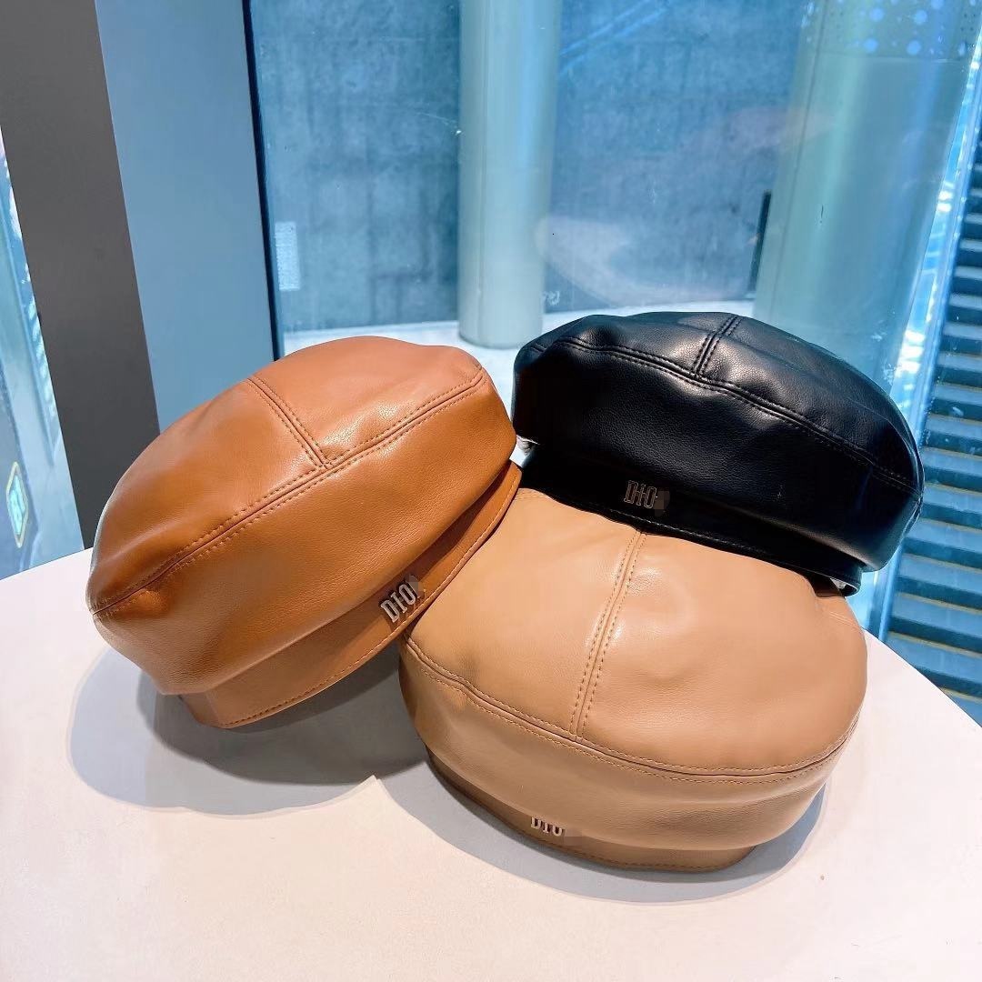 2021 designer cap women hatsD family's same fashion British LEATHER BERET autumn and winter Korean fashion versatile gold let, Brown
2021 designer cap women hatsD family's same fashion British LEATHER BERET autumn and winter Korean fashion versatile gold let, Brown