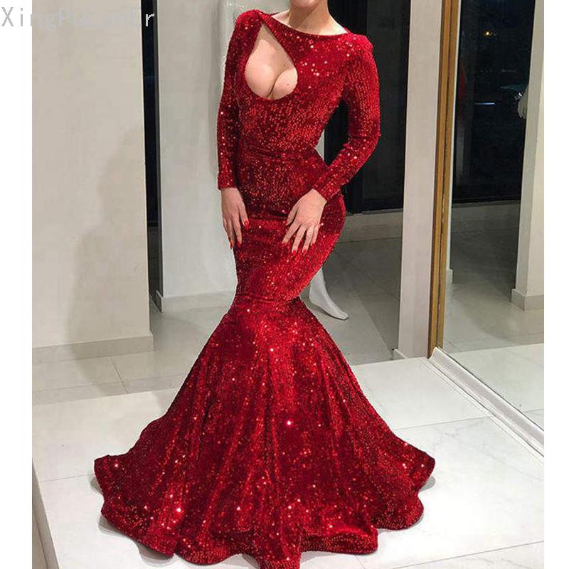 Party Dresses XingPuLanEr Arrival Long Evening Dress Sexy Mermaid Sleeve Cut Out Elegant Women Red Formal Gowns, Black
Party Dresses XingPuLanEr Arrival Long Evening Dress Sexy Mermaid Sleeve Cut Out Elegant Women Red Formal Gowns, Black