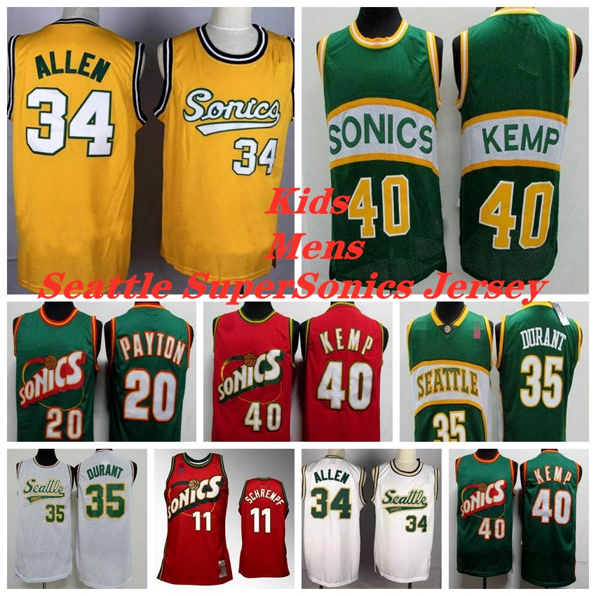 Seattle's Supersonics's 34 Allen jersey Men Kid Green Gary 20 Payton Shawn 40 Kemp Red Kevin 35 Durant Basketball Jerseys, As photo
Seattle's Supersonics's 34 Allen jersey Men Kid Green Gary 20 Payton Shawn 40 Kemp Red Kevin 35 Durant Basketball Jerseys, As photo