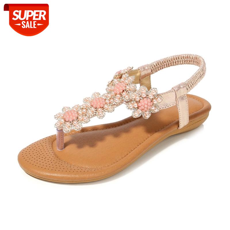 Women Summer Shoes Slippers Chunky Shoes Flats heel Bohemia Roman Sandals Ladies Non-slip Slides #Lc3S, Black