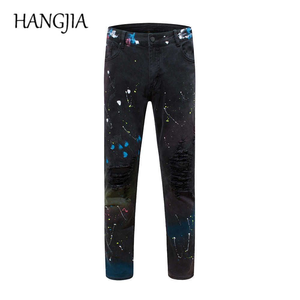 Mens Hip Hop Rainbow Splash Ink Jeans Slim Fit Knee Elastic Pleated Jeans Pants Fashionable Men Biker Denim Jeans Trousers C0607, Black
Mens Hip Hop Rainbow Splash Ink Jeans Slim Fit Knee Elastic Pleated Jeans Pants Fashionable Men Biker Denim Jeans Trousers C0607, Black