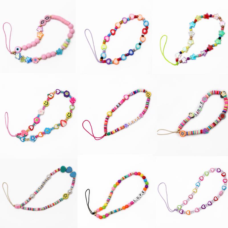 Keychains 2021 Phone Y2K Chain Beaded Strap Wrist Mobile Chains Lanyard LOVE Letter Soft Pottery Heart Star Fruit Charm Jewelry
Keychains 2021 Phone Y2K Chain Beaded Strap Wrist Mobile Chains Lanyard LOVE Letter Soft Pottery Heart Star Fruit Charm Jewelry