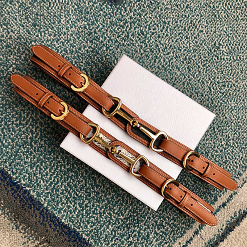 Genuine Leather Belt Women Fashion Horse-bit Decoration High End Hardware Cummerbunds Female Show Accessory Q0625