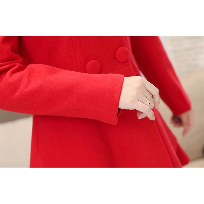 Winter Woolen Coat Women New Fashion Big Fur Collar Woolen Coat Female Windbreaker Plus Size 3XL Female Basic Coat W520 T190903