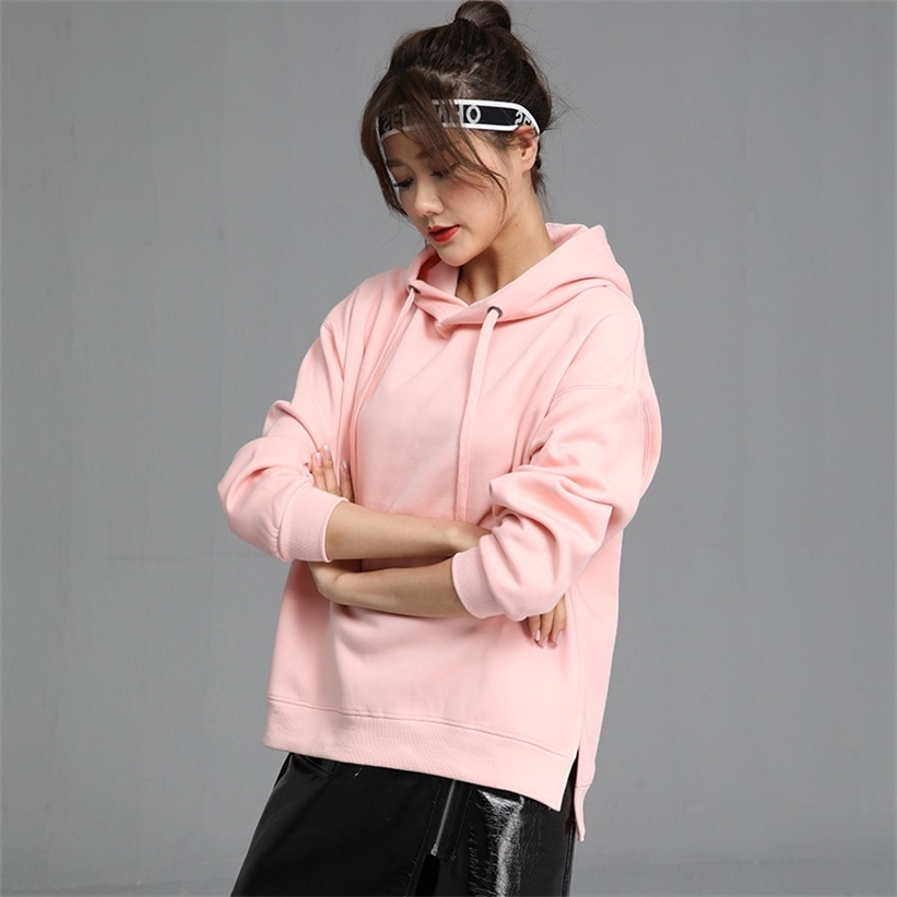 New Hot Sale Ladies Hoodies for Women Fleece Female Winter Solid Colour Casual Sweatshirt 201212