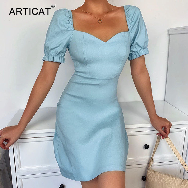elegant dress women puff short sleeve bodycon mini dress club party black square collar summer 2021 casual clotheshigh quality, Black;gray
elegant dress women puff short sleeve bodycon mini dress club party black square collar summer 2021 casual clotheshigh quality, Black;gray