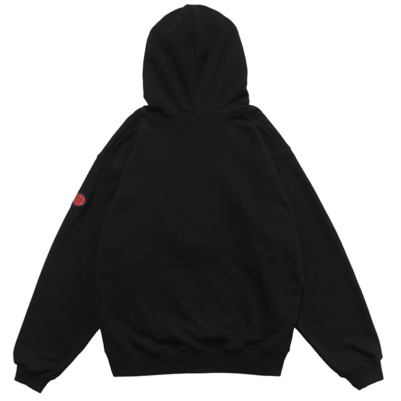 Aolamegs Hoodies Men Cartoon Furry Bear Letter Patch Harajuku Oversized Retro Hip Hop Hooded Pullover Men Sweatshirt Streetwear 201113