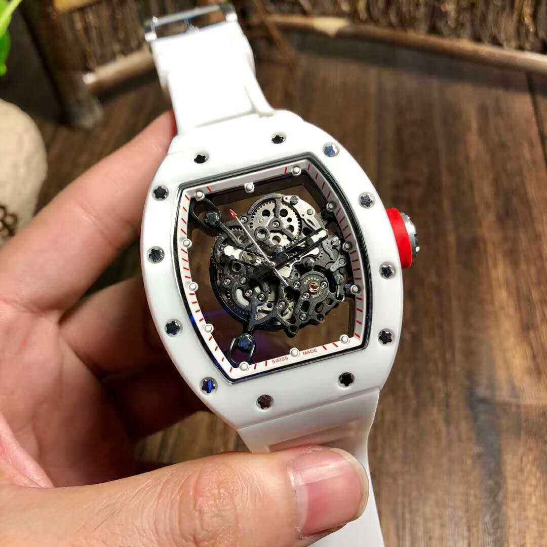 New RM055 Mens Watches Skeleton Openworked Wristwatch NTPT Ceramic Luxury Watch Sapphire Crystal Super Waterproof Designer Watch
New RM055 Mens Watches Skeleton Openworked Wristwatch NTPT Ceramic Luxury Watch Sapphire Crystal Super Waterproof Designer Watch