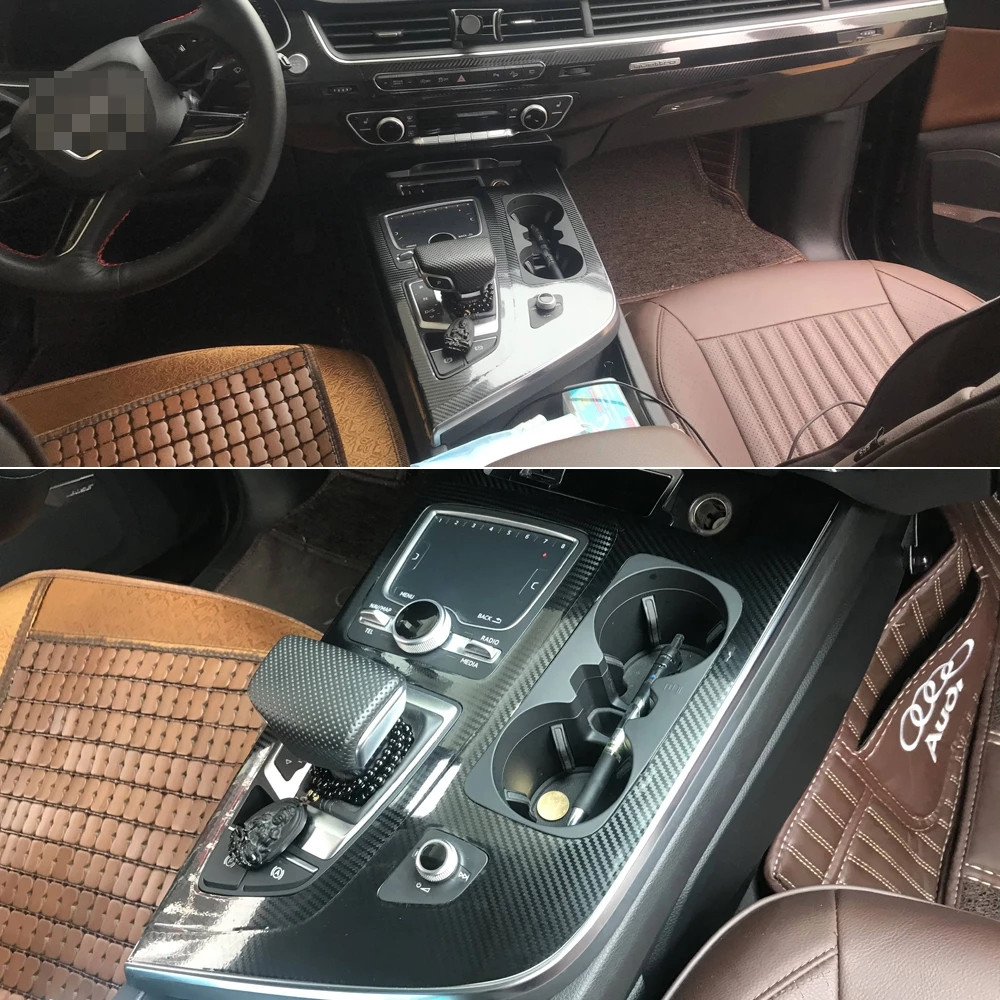 Car-Styling New 3D/5D Carbon Fiber Car Interior Center Console Color Change Molding Sticker Decals For Audi Q7 2017-2021