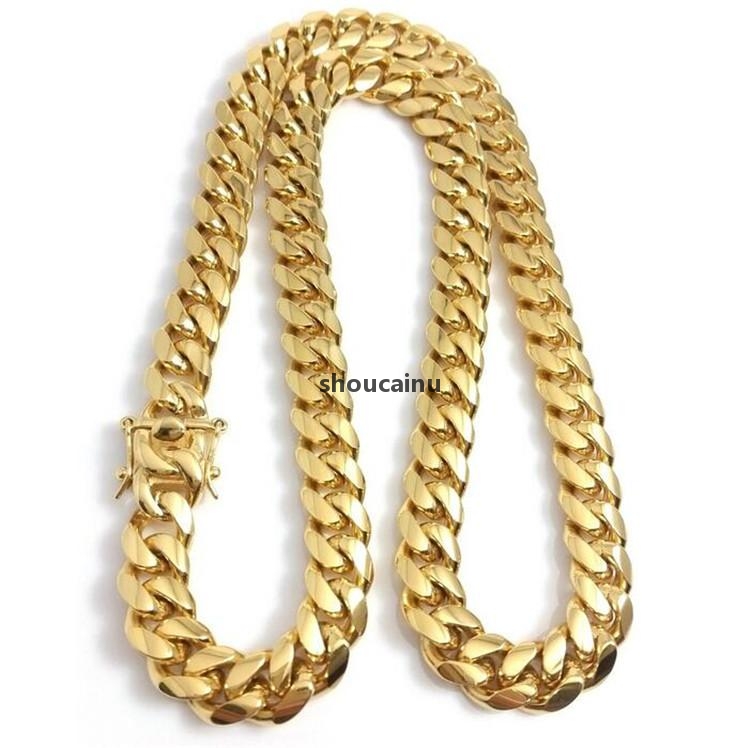 JH Stainless Steel Jewelry 18k Gold Plated High Polished Miami Cuban Link Necklace Men Punk 14mm Curb Chain Double Safety Clasp 18inch -30
JH Stainless Steel Jewelry 18k Gold Plated High Polished Miami Cuban Link Necklace Men Punk 14mm Curb Chain Double Safety Clasp 18inch -30