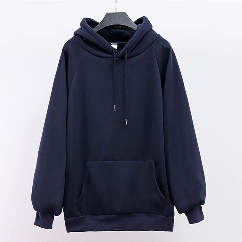 Hoodies Women Solid Color Oversize Sweatshirt Casual Thick Pocket Clothes Warm Autumn Winter Crewneck Hoodies Sweatshirts Women 201112