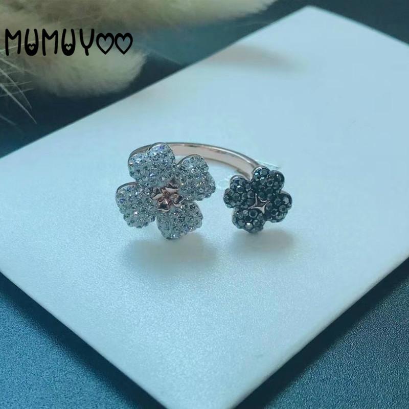 High-quality SWA new crystal four-leaf clover ring female opening adjustable size, stylish personality double flower ring gift
High-quality SWA new crystal four-leaf clover ring female opening adjustable size, stylish personality double flower ring gift