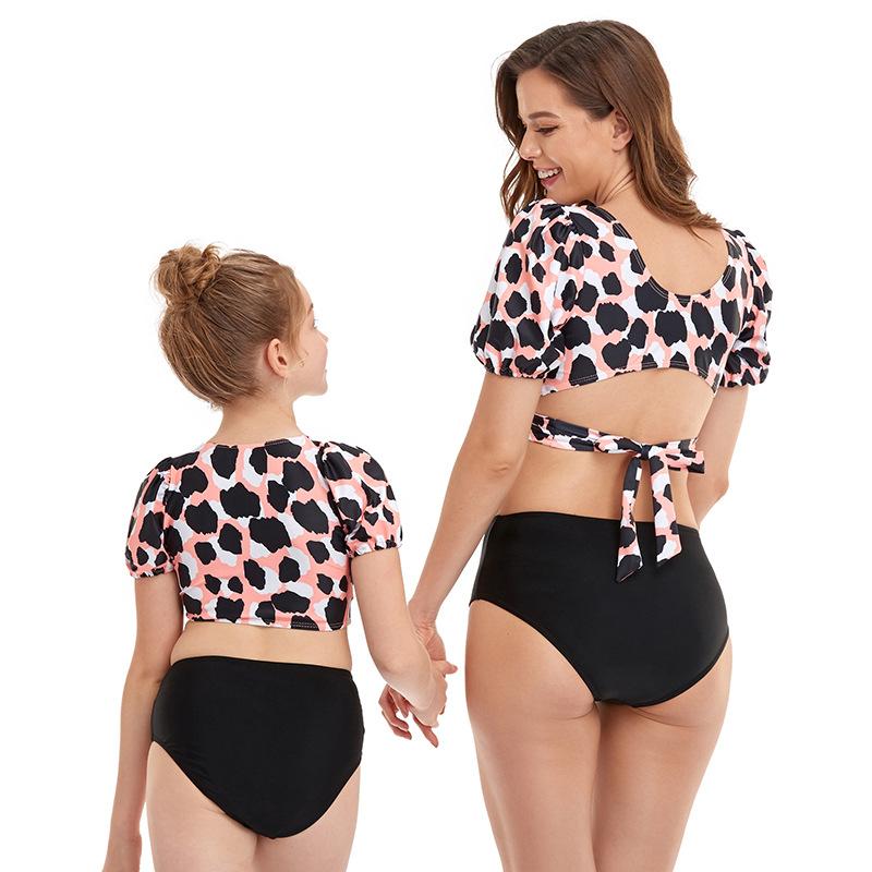 Swimming Suits Fashion mommy and me clothes family swimwear for mother daughter swimsuit matching oufits high waist bikini Floral look dress