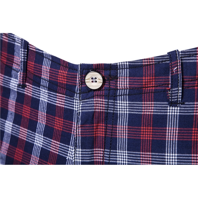 New Summer Plaid Shorts Men 100% Cotton High Quality Fitness Men Short Pants Casual Social Style Knee Length Male Shorts T200718