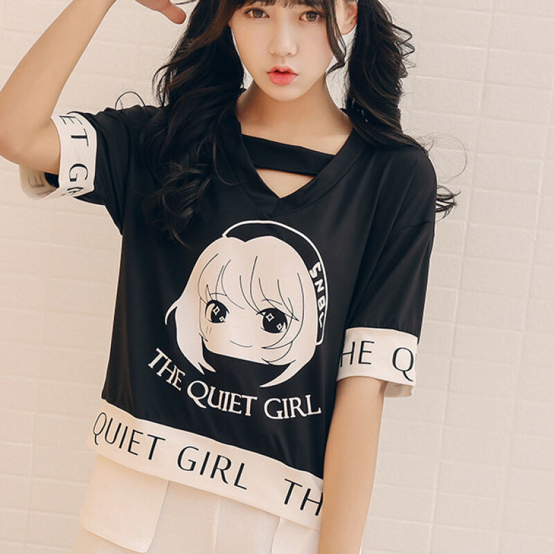 2021 New Kpop Cartoon Impression School T-shirt Will See Loose Short Ulzzang Harajuku Kawaii Women' Clothes Yo5i, Black
2021 New Kpop Cartoon Impression School T-shirt Will See Loose Short Ulzzang Harajuku Kawaii Women' Clothes Yo5i, Black