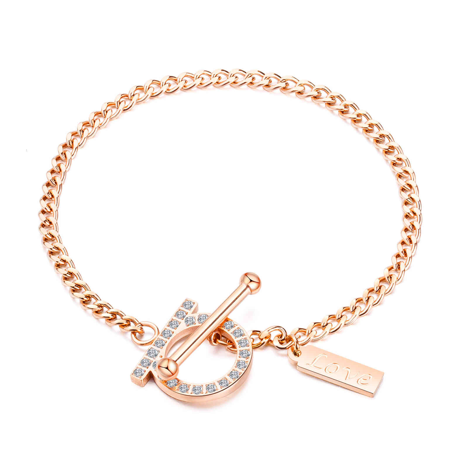 hand catenary korean versatile titanium steel plated rose gold lady's bracelet light luxury ot button inlaid zircon accessories, Golden;silver
hand catenary korean versatile titanium steel plated rose gold lady's bracelet light luxury ot button inlaid zircon accessories, Golden;silver