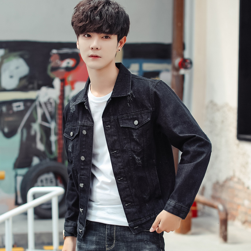 men's jackets spring autumn jean black solid color denim for youth mens korean loose handsome clothes male casual youe, Black;brown
men's jackets spring autumn jean black solid color denim for youth mens korean loose handsome clothes male casual youe, Black;brown